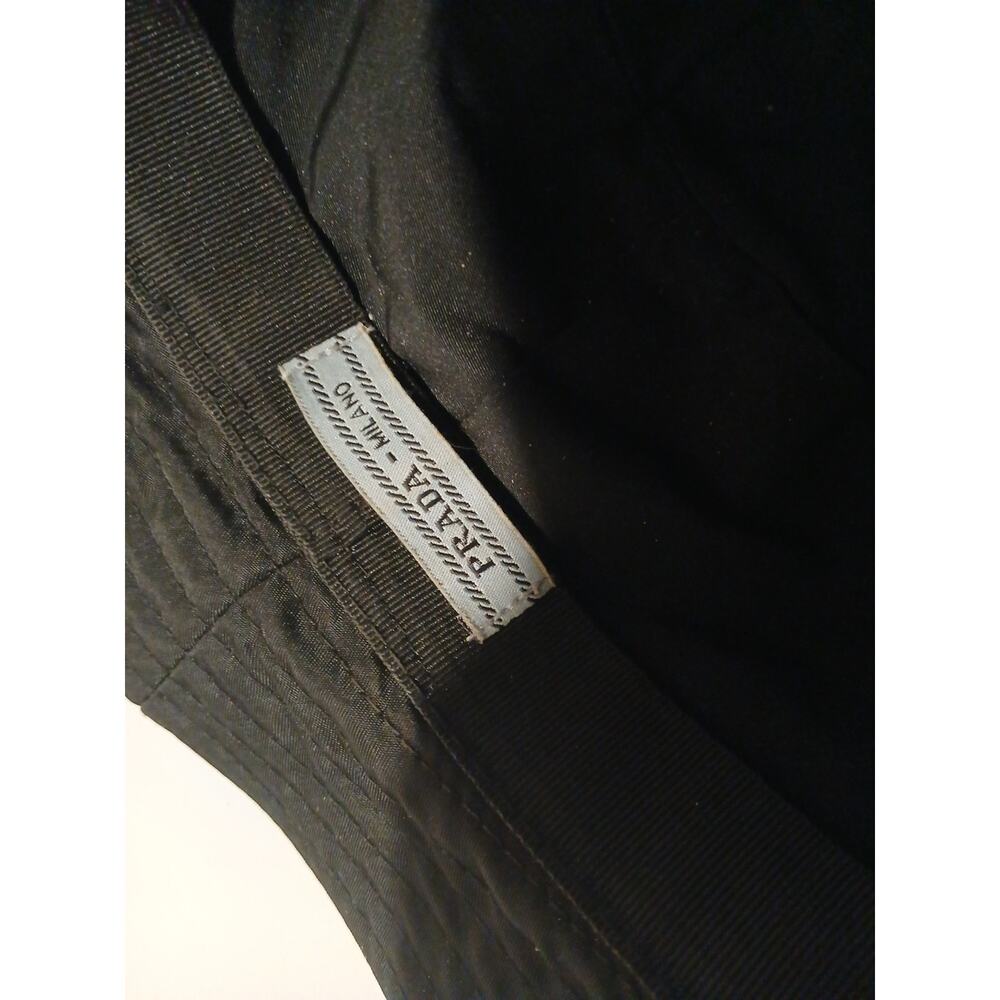 PRADA Bucket Hat with Triangle Logo/ Nylon/ Black/ Men's/ 2hc137 - Picture 3 of 5